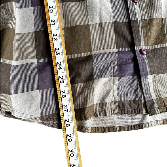 VANS OF THE WALL MENS LONG SLEEVE PLAID PURPLE GRAY SHIRT SZ L - Picture 5 of 14